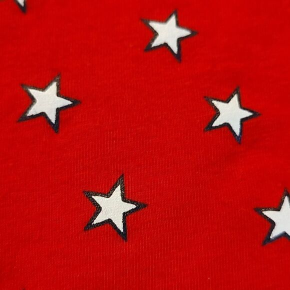 Pendleton Petites Red Short Sleeve Shirt with White Stars - Picture 6 of 8